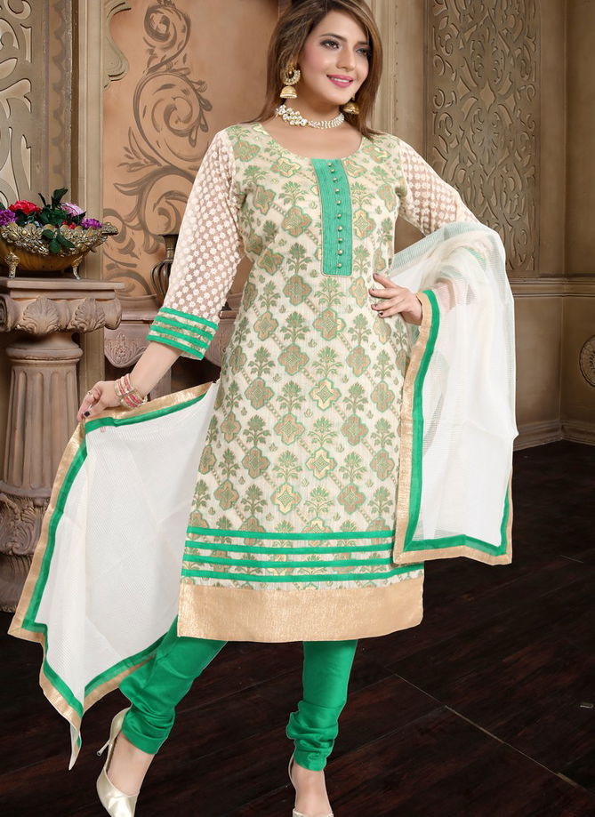 N F CHURIDAR 08 Latest Fancy Designer Festive Wear Chanderi Silk Resam Embroidery Work Heavy Salwar Suit Collection